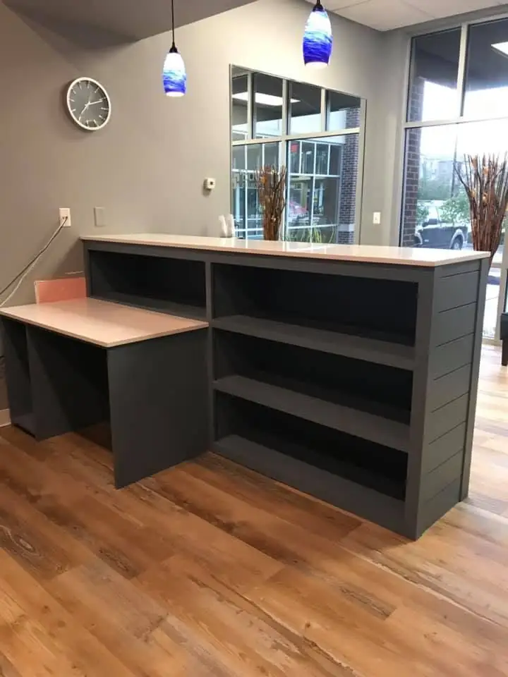 Built-in custom office desk and workstation